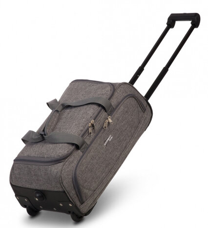 weekendtas trolley 50 liter polyester grijs