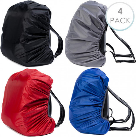 regenhoezen 30-40 liter polyester 4 stuks