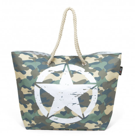 strandtas Military junior 56 x 38 cm canvas legergroen