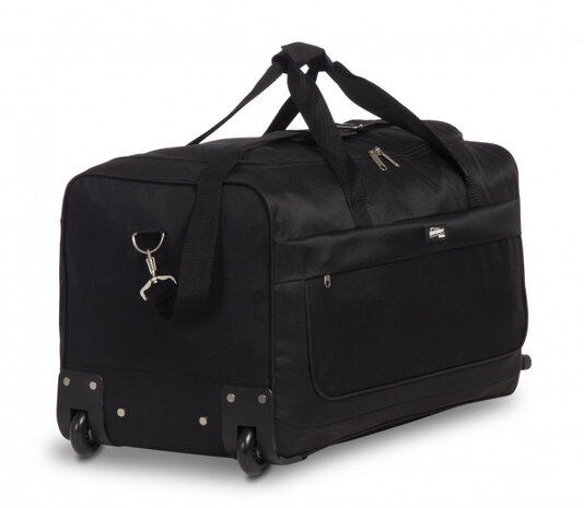weekendtas trolley 50 liter polyester zwart