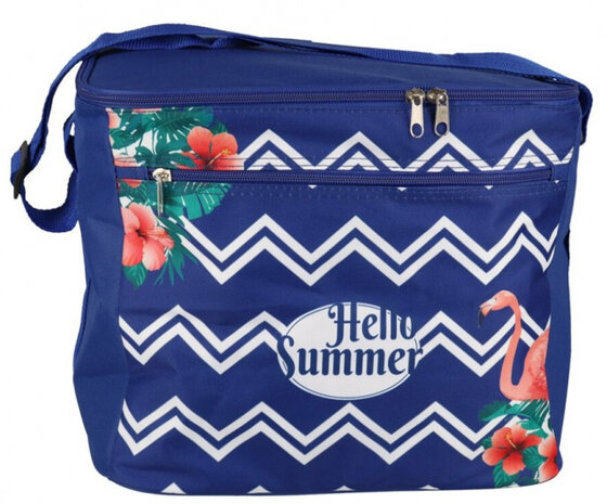 koeltas Hello Summer 31,5 cm 18 liter polyester blauw
