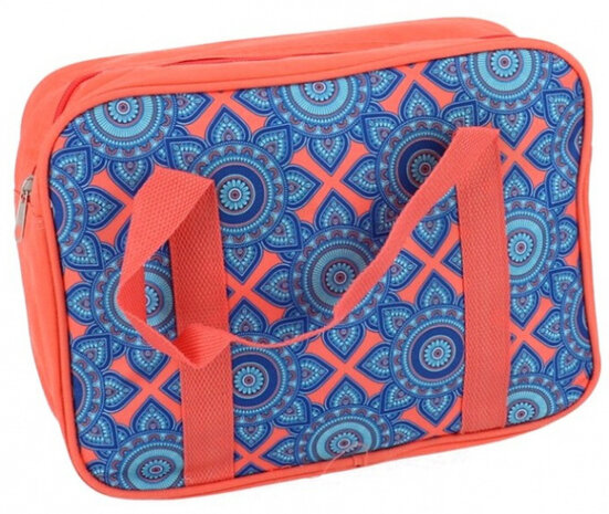 koeltas 28 x 22 cm 5 liter polyester rood/blauw