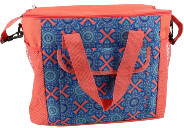 koeltas 36 x 23 x 31 cm 20 liter polyester rood/blauw