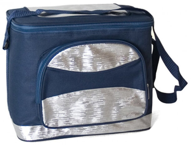koeltas Sally 31 cm 15 liter polyester blauw/zilver