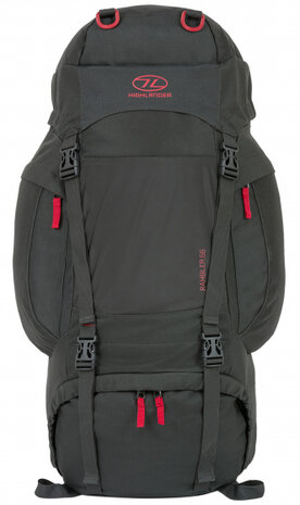 rugzak Rambler 76 cm 66 liter polyester donkergrijs