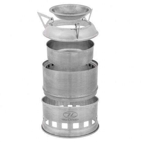 houtkachel Cabar 14 x 8 cm staal zilver 2-delig