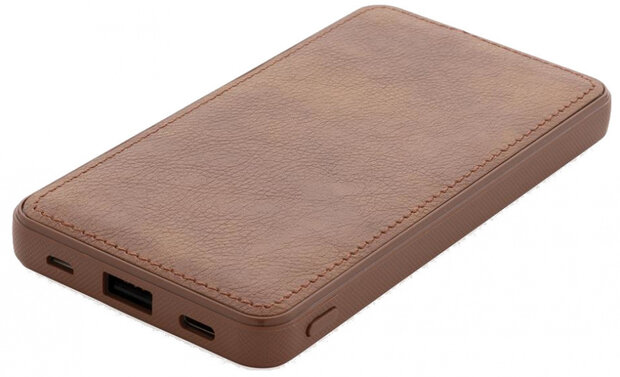 powerbank Tusca 10.000 mAh 13,8 cm ABS/PU bruin