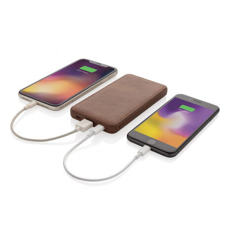 powerbank Tusca 10.000 mAh 13,8 cm ABS/PU bruin