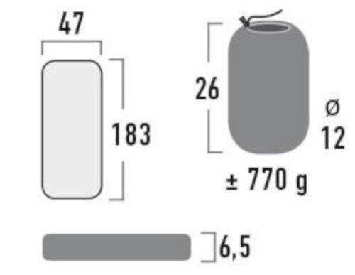 luchtbed Tulsa 1-persoons 183 x 47 cm PVC antraciet