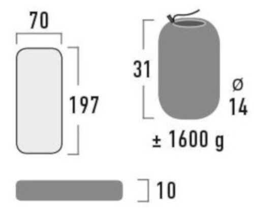 luchtbed Denver 1-persoons 197 x 70 cm PVC geel