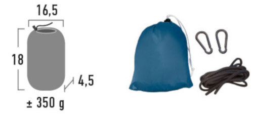 hangmat 220 x 140 cm nylon blauw