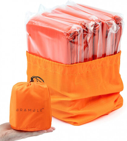 noodslaapzak 213 x 91 cm polyetheen oranje 5 stuks
