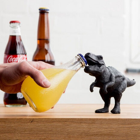 flesopener Dinosaurus 12,7 x 20,3 cm gietijzer zwart