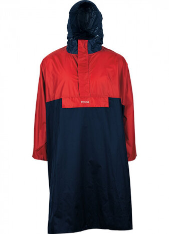 regenponcho Davos polyamide navy/rood maat XS/S
