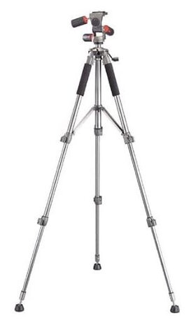 statief 154 cm aluminium zwart/zilver
