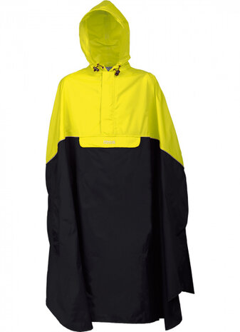 fietsponcho Trento polyamide geel/antraciet maat M/L