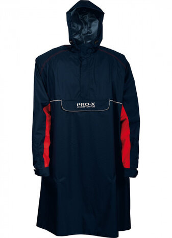 fietsponcho Bern polyamide marineblauw/rood maat XS/S