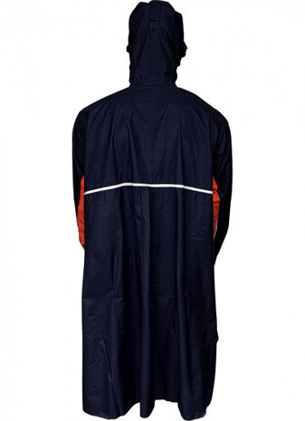 fietsponcho Bern polyamide marineblauw/rood maat XS/S