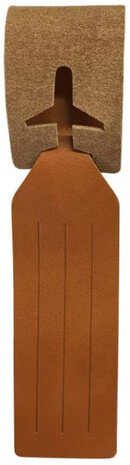 bagagelabel 24,7 x 4 cm leer bruin