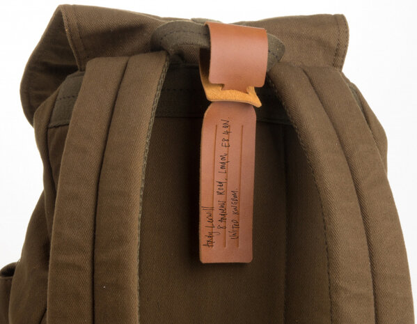 bagagelabel 24,7 x 4 cm leer bruin