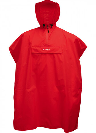 fietsponcho Dablo polyamide rood maat XL/XXL