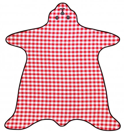 picknickkleed beer 165 x 150 cm polyester rood/wit