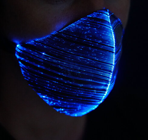 mondkapje led satijn zwart one-size 2-delig