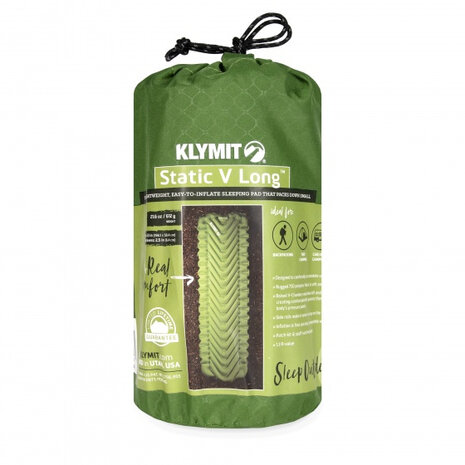 slaapmat Static V Long 193 x 58 cm polyester groen