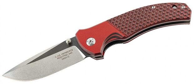 zakmes 20,7 cm RVS rood/zilver 2-delig