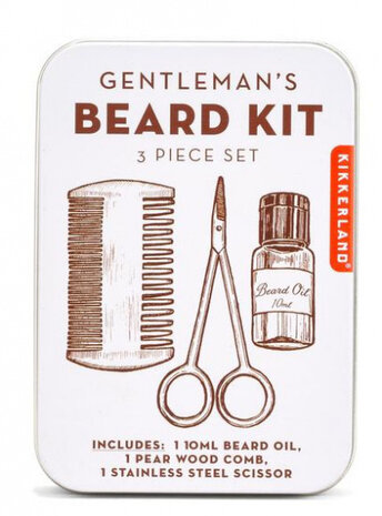 verzorgingsset Gentleman&#039;s 11 cm heren hout 4-delig