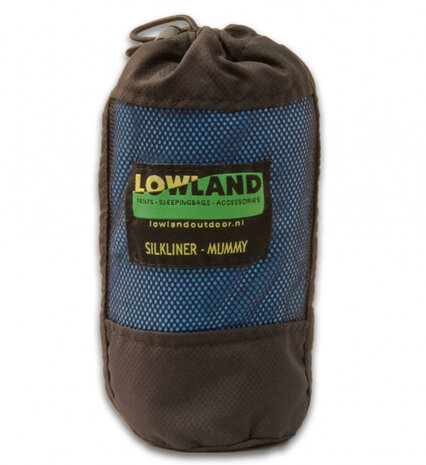 lakenzak Outdoor mummy model 220 x 75 cm zijde blauw