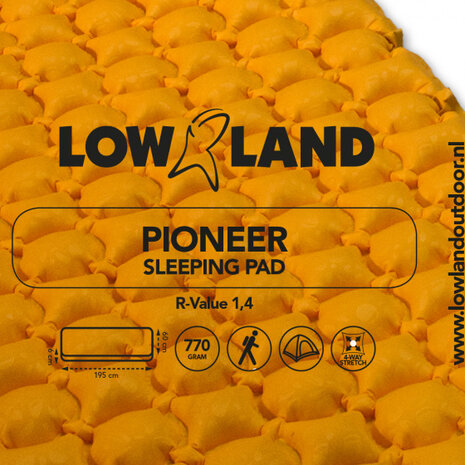slaapmat Pioneer 195 x 60 x 6 cm nylon goud R 1,4
