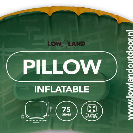 opblaaskussen Outdoor 45 x 30 x 10 cm nylon groen/geel