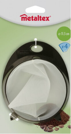wasbare koffiefilter 12 x 12 cm nylon bruin/wit