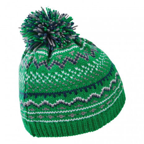 muts Buzzer Beanie jongens acryl gebreid groen mt 52-53 cm