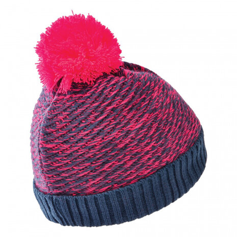 muts Hastily junior denim neon roze maat 53 cm
