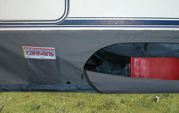 caravan opbergtochtstrook 500 x 60 cm polyester grijs