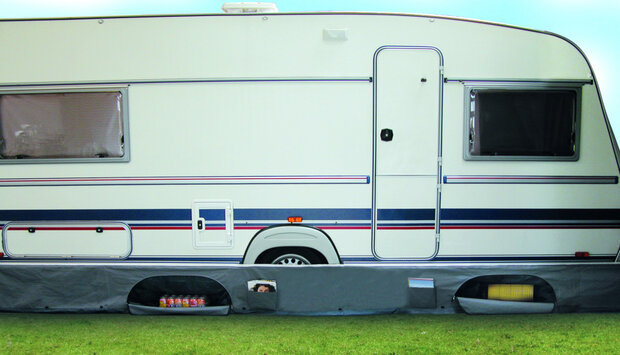 caravan opbergtochtstrook 500 x 60 cm polyester grijs