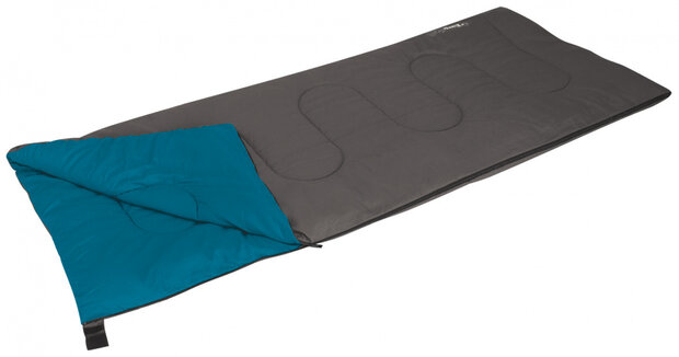 slaapzak Delta 200 x 160 cm fiber/polyester grijs/blauw