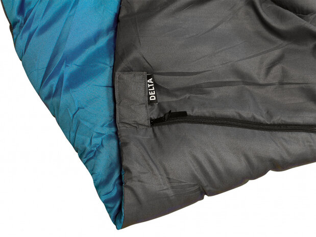 slaapzak Delta 200 x 160 cm fiber/polyester grijs/blauw
