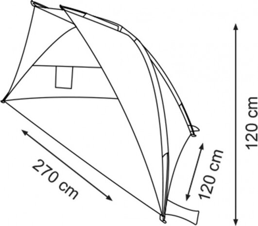 strandtent Bastion 270 x 120 x 120 cm polyester geel