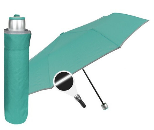 paraplu Mini 98 cm microfiber/staal groen/zwart