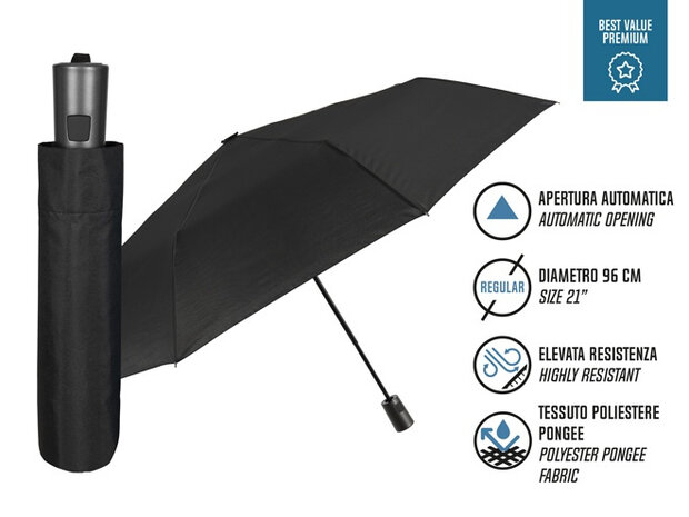 paraplu Mini 96 cm microfiber zwart