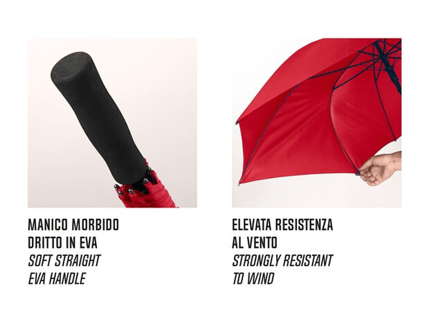 paraplu Golf windproef 94 x 122 cm microvezel rood