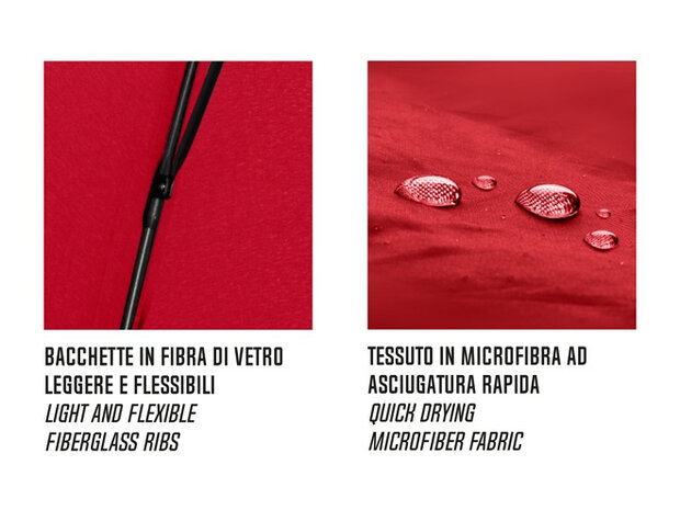 paraplu Golf windproef 94 x 122 cm microvezel rood