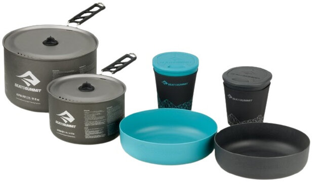 kookset Alphapot Cookset 2.2 blauw/grijs 6-delig