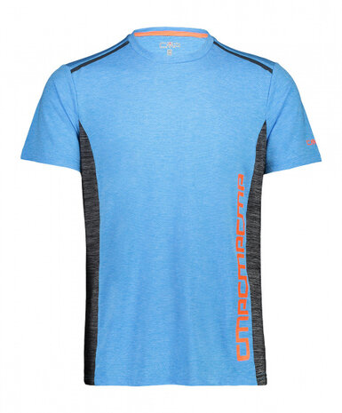 T-shirt heren polyester/nylon blauw maat S