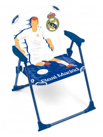 klapstoel 38 x 53 cm polyester/staal blauw/wit