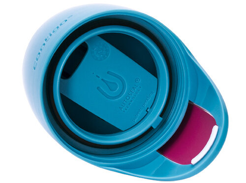 drinkflesdeksel Swish 8 x 5 cm blauw/donkerroze