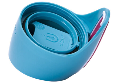 drinkflesdeksel Swish 8 x 5 cm blauw/donkerroze